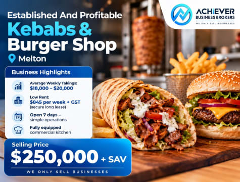 Established And Profitable Kebabs & Burger Shop - Melton