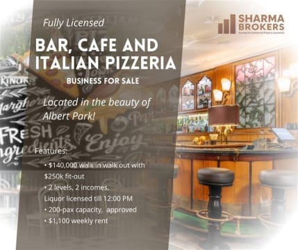Fully Licensed Bar, Cafe & Pizzeria - Albert Park!