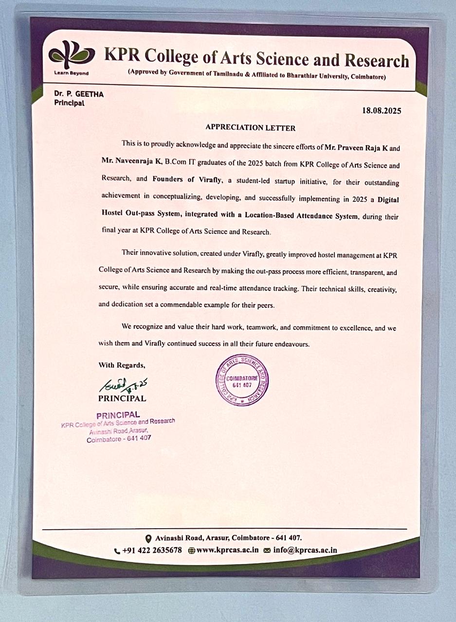 KPRCAS Hostel Outpass & Attendance System