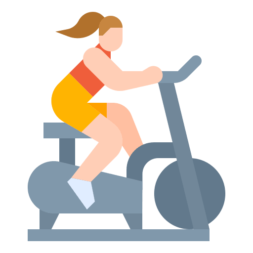 cartoon woman riding a bike