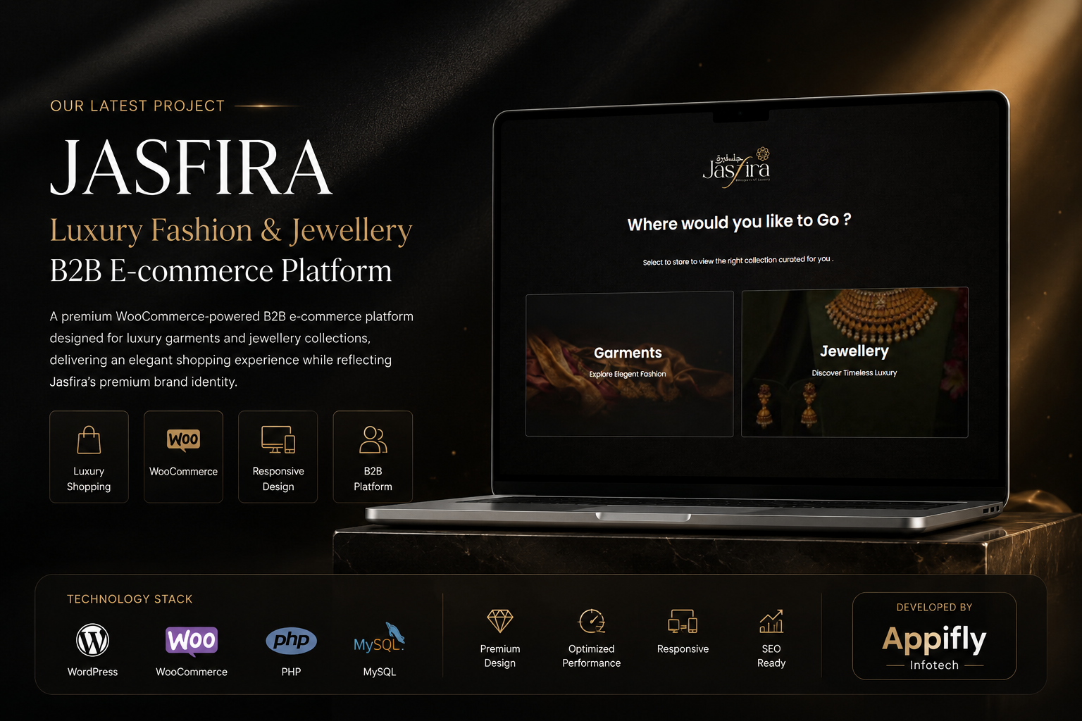 Jasfira - Luxury Fashion & Jewellery B2B E-commerce Platform mockup