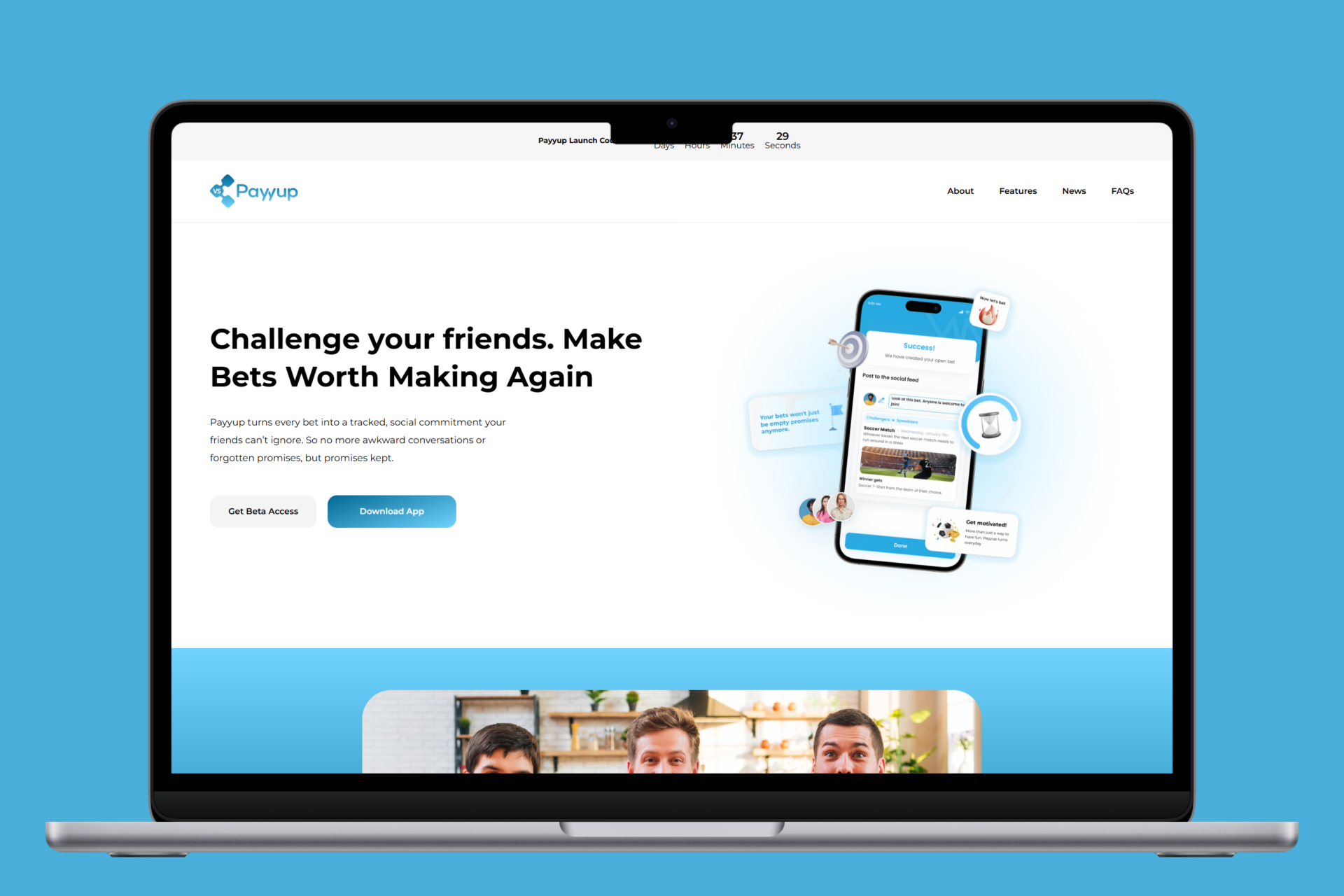 Payyup – Social Betting Platform & Landing Website