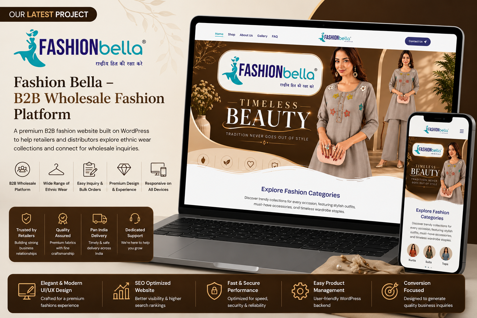 Fashion Bella – B2B Fashion Wholesale Platform mockup