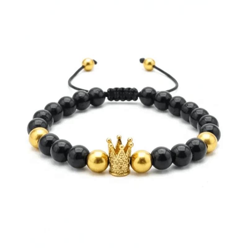 Pulso de piedras naturales Onix con corona - Imagen 1