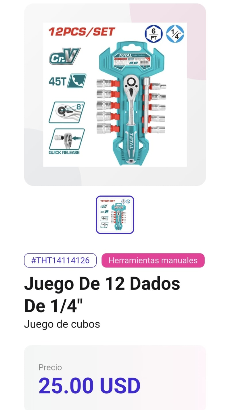Juego de Cubos (12 piezas 1/4") - Imagen 1