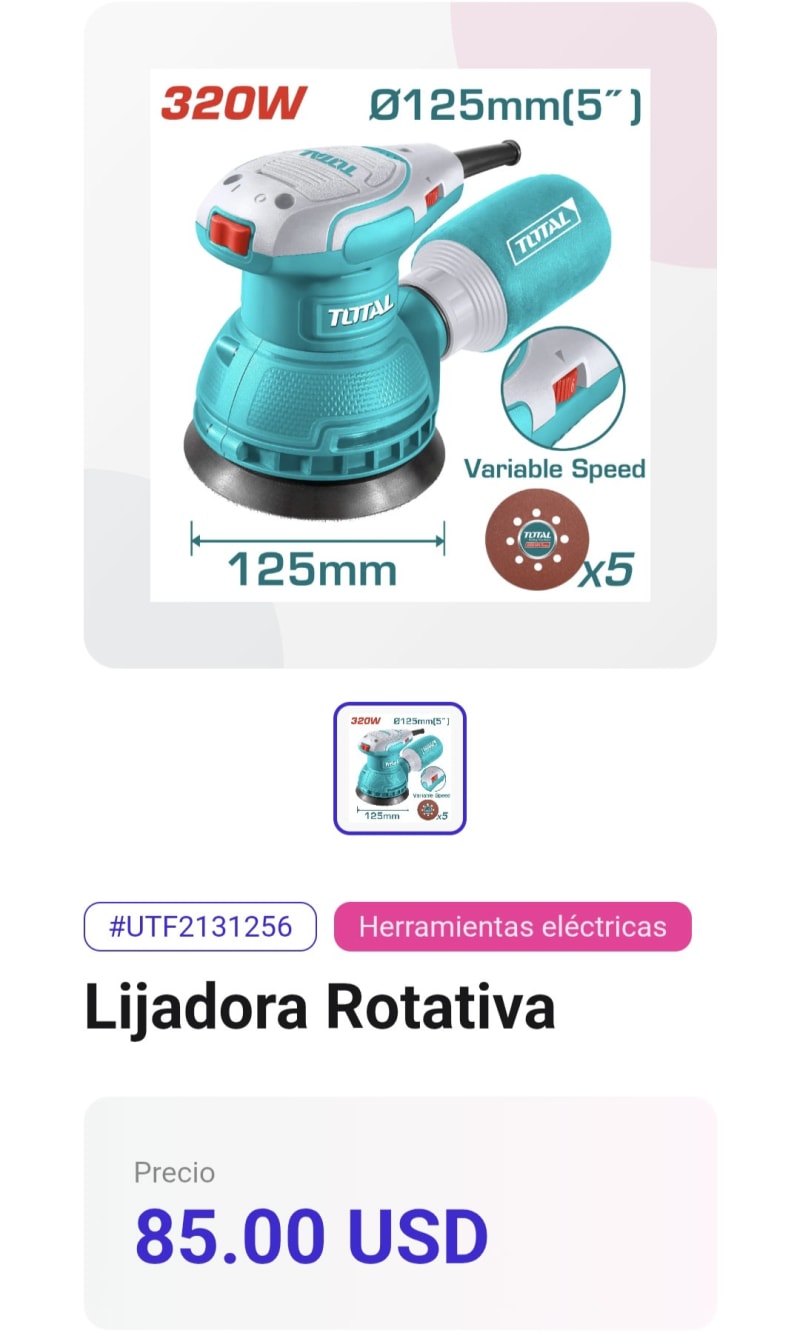 Lijadora (Redonda ) 320w - Imagen 1