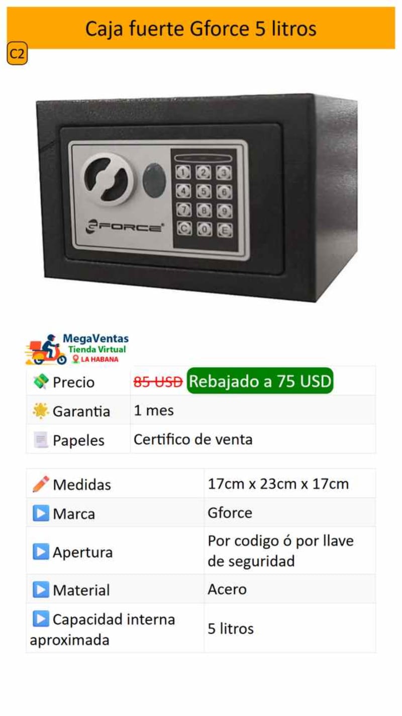 Caja Fuerte Gforce 5 litros - Imagen 1