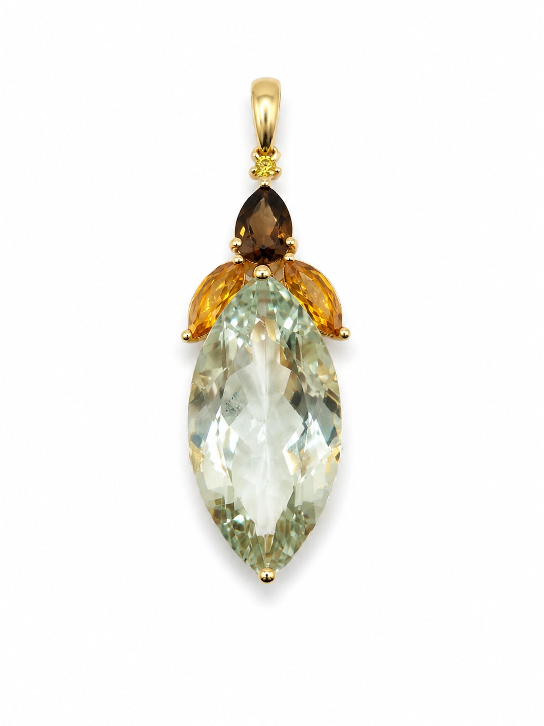 Yellow Gold Nature - Inspired Gemstone Pendant