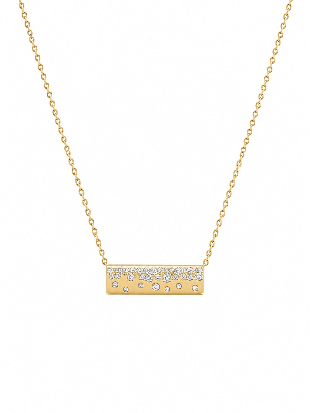 Yellow Gold Diamond Bar Necklace