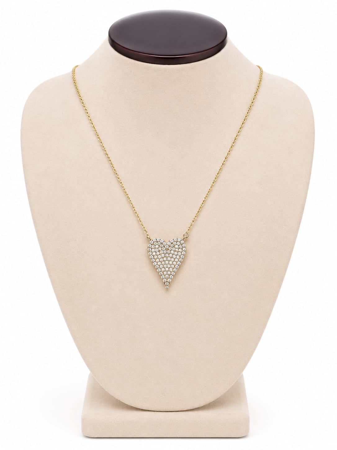 Yellow Gold Pave Diamond Heart Necklace