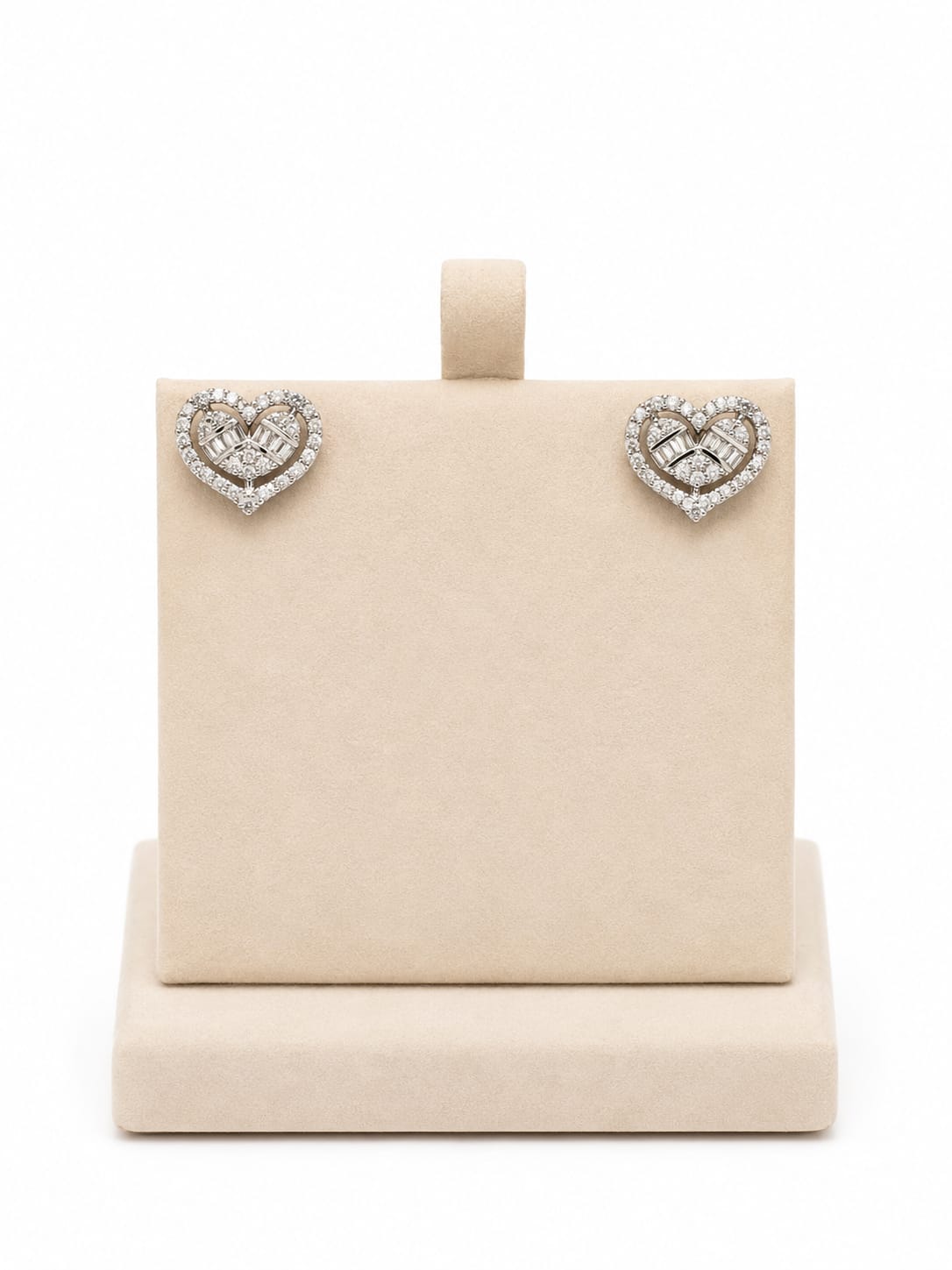 Platinum Diamond Heart Earrings