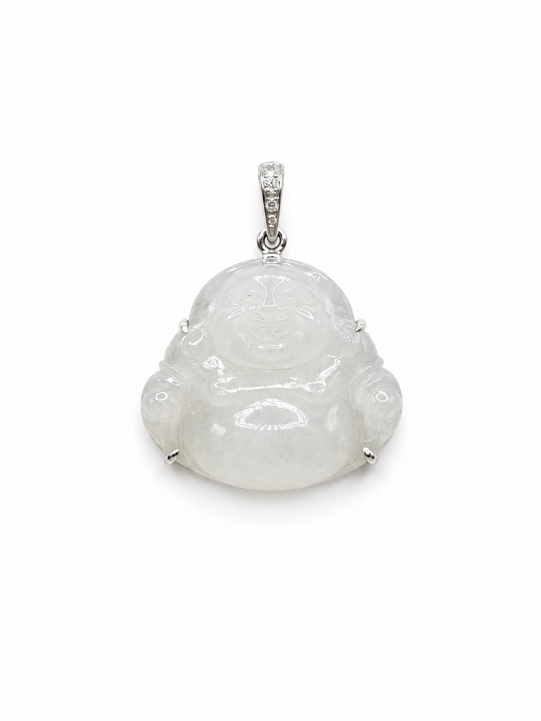 Happy Buddha Natural Jade and Diamond