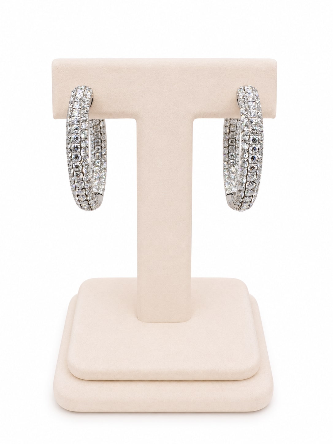 White Gold Diamonds In & Out Fancy Hoop Earrings