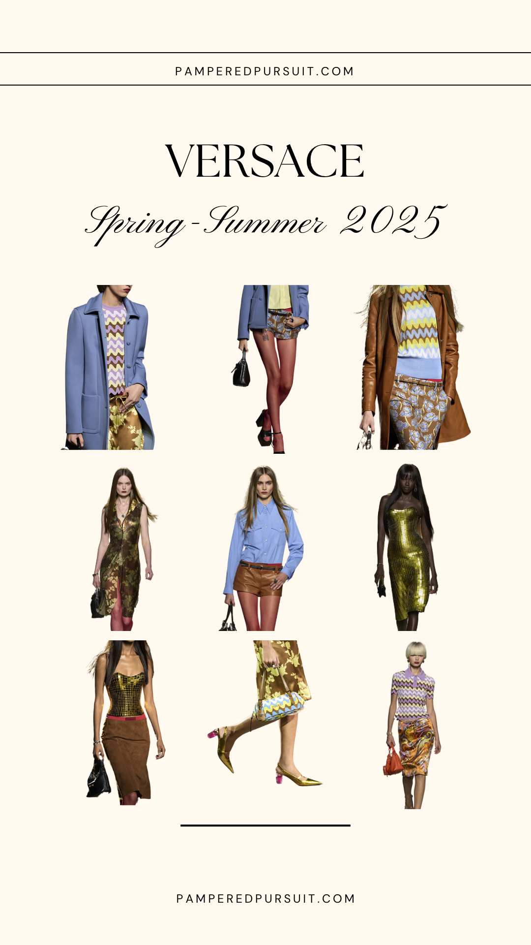 Défilé Versace printemps-été 2025, 1re partie : les looks phares et où les trouver