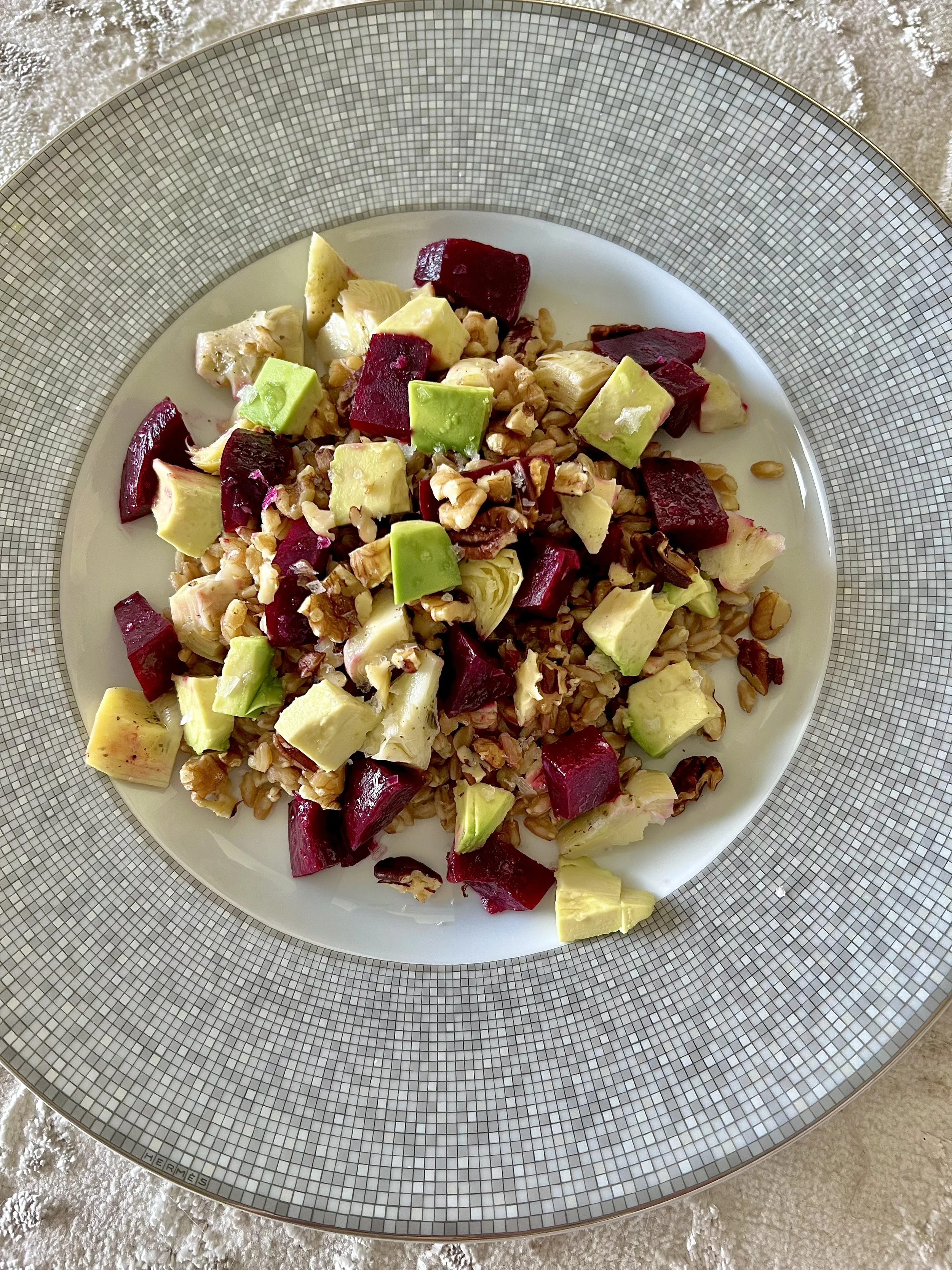 Recipe: Farro, Beets, and Avocado Grain Salad Bowl