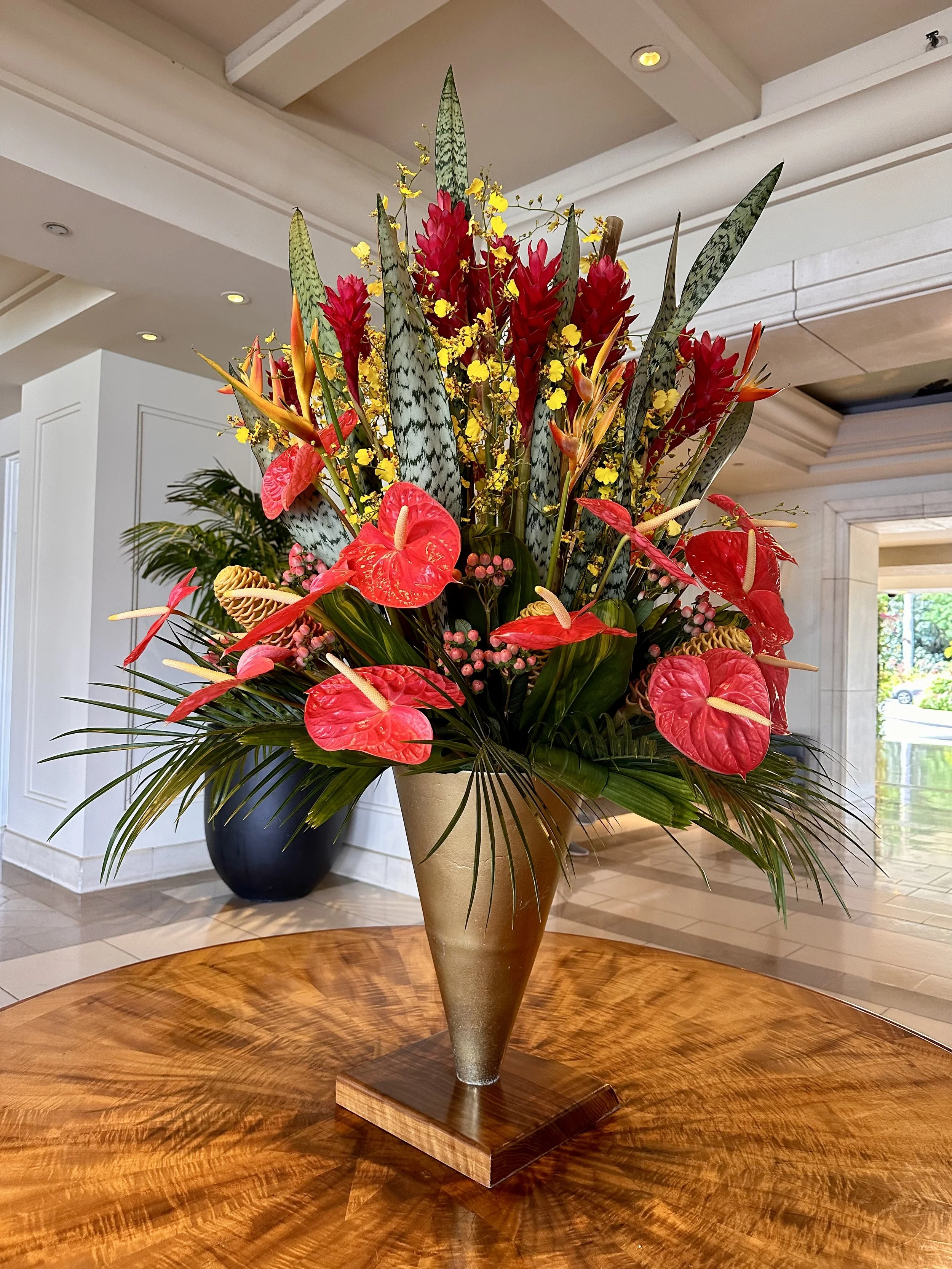 Four Seasons Maui — lobby flowers and grounds