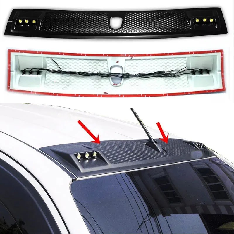 Aleron de Techo delantero con Luz Led Hilux 16+ und - Car Zone Accesorios Honduras