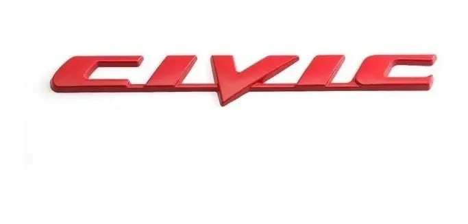 Emblema Rojo Palabra Civic 17x2.5 cm und. - Car Zone Accesorios Honduras