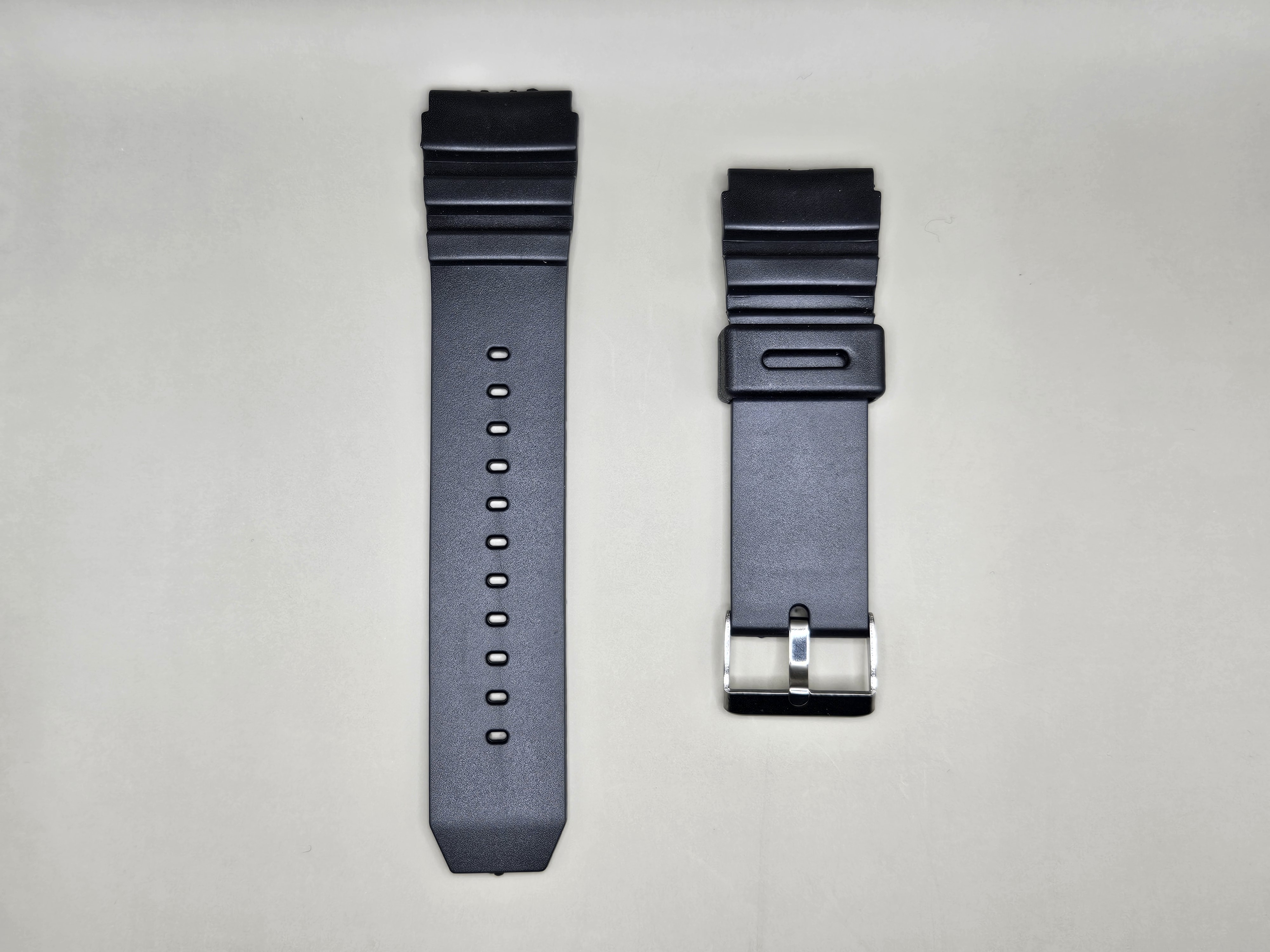 Black Resin Watch Strap Lot x2 – Casio G-Shock Style – 19mm – Sport Digital Watch Bands with Buckle