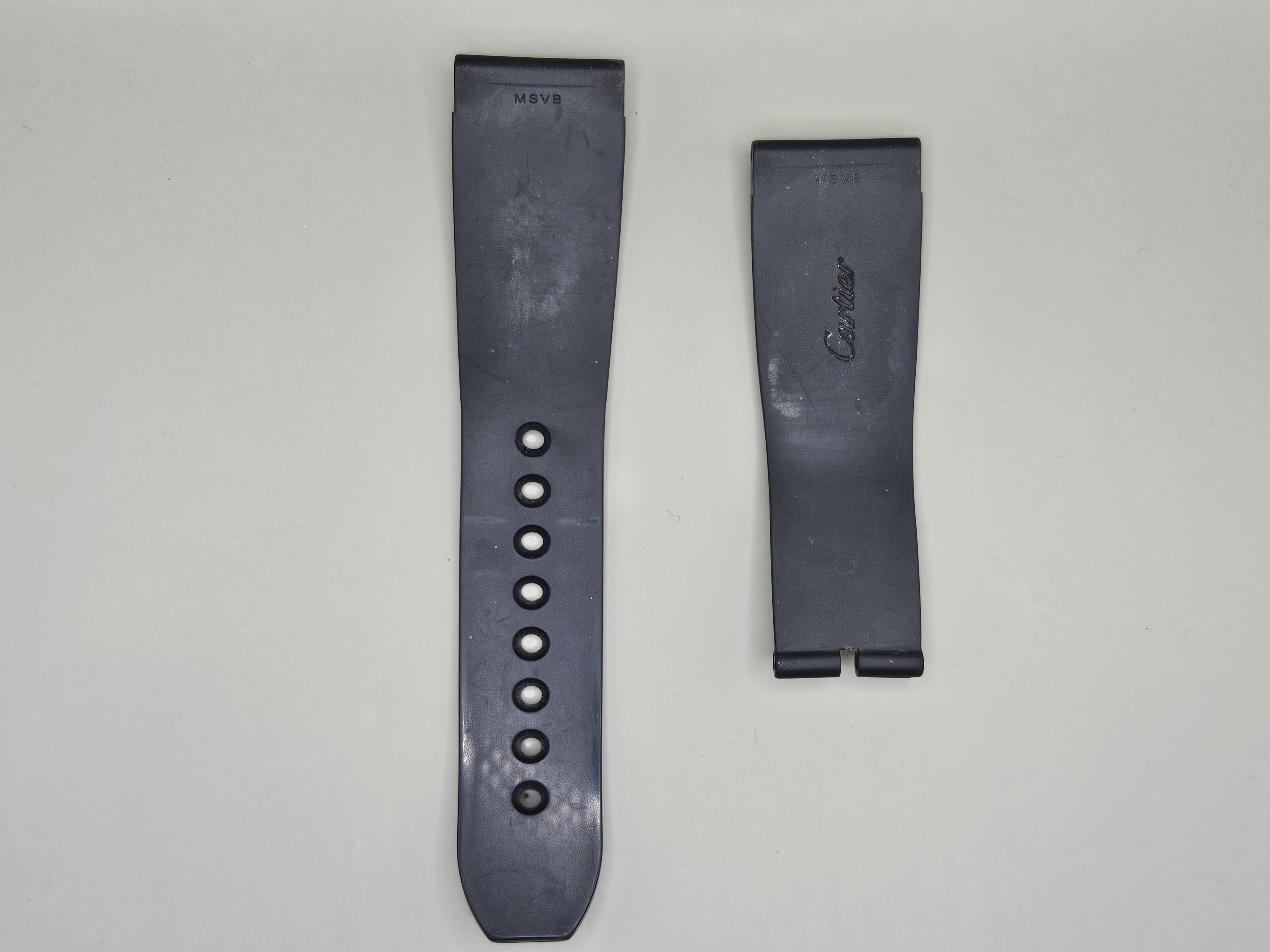 24mm Cartier Style Black Rubber Watch Strap Band – Replacement