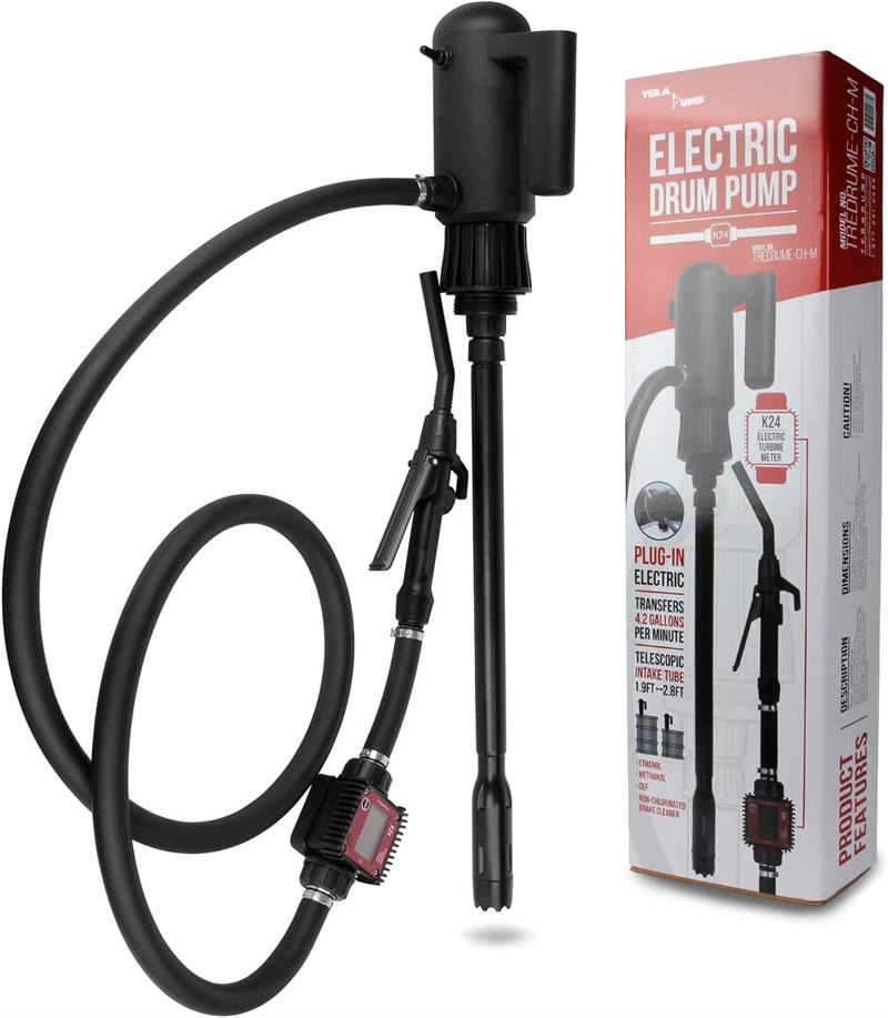 Electric 55gal drum pump with flow meter