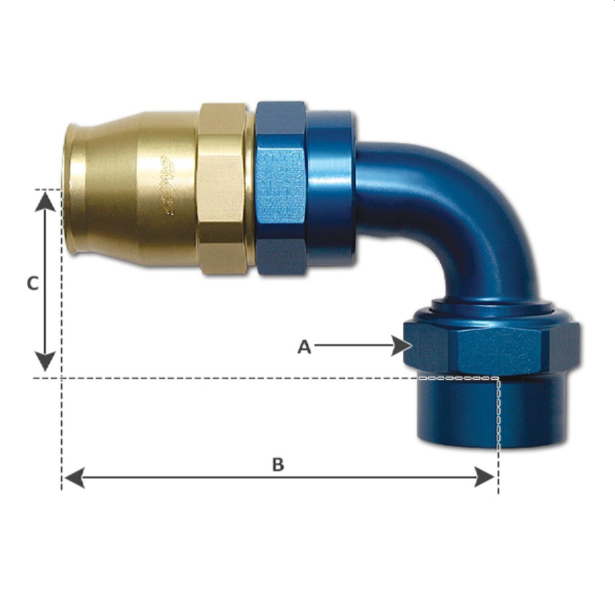 ProGold AR Reusable Fitting - 90° JIC Female, Double Swivel