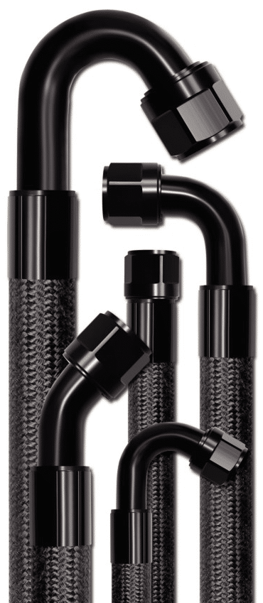 PROBlackDR Crimp Fitting - 120° O-Ring Male Swivel -08 7/8"