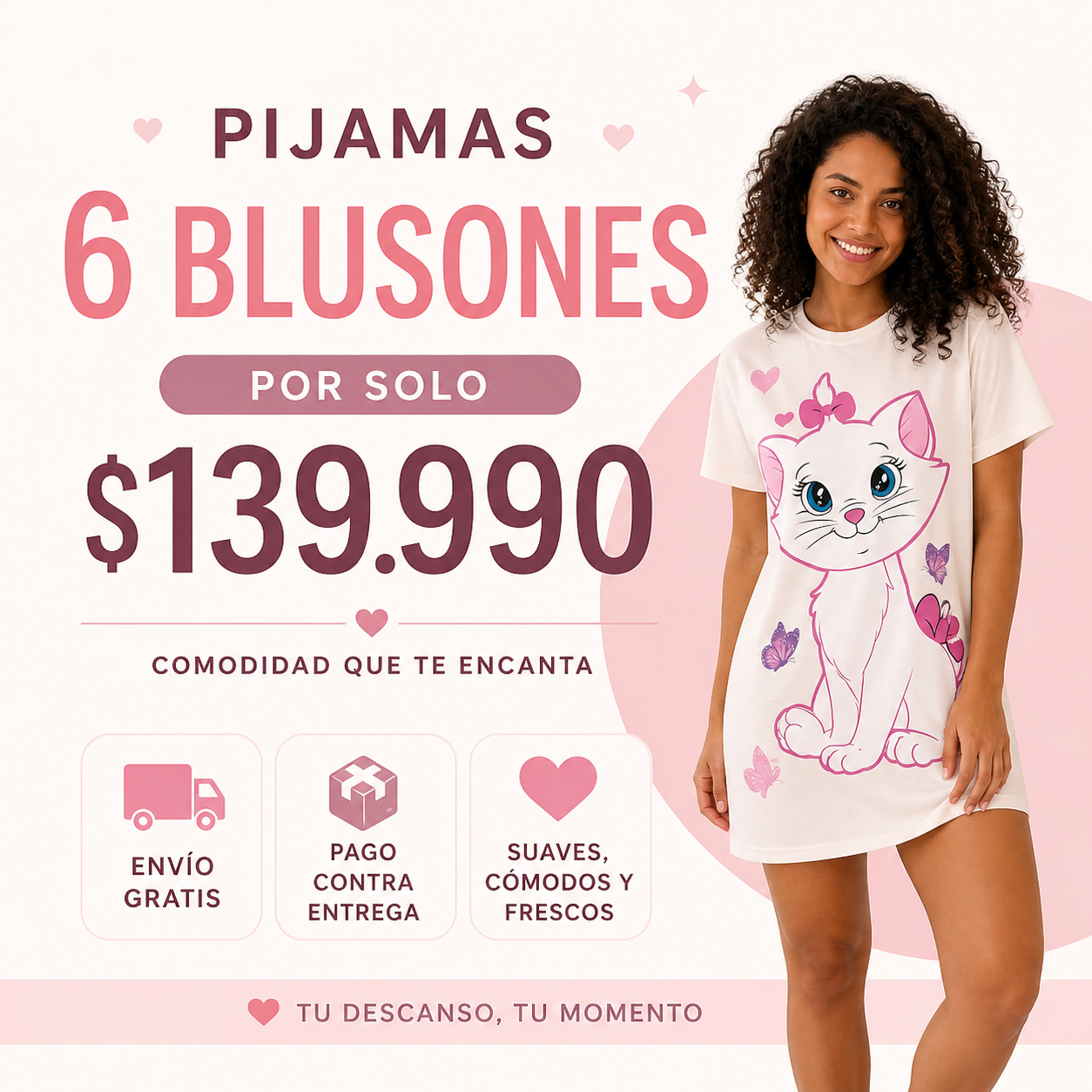 6 Pijamas Blusones
