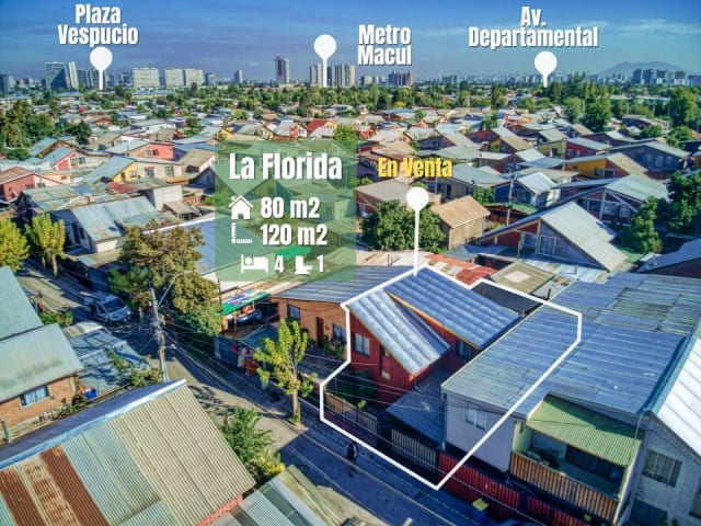 Casa 4 dormitorios en venta en La Florida, 4 dormitorios, 100 m² — vista principal