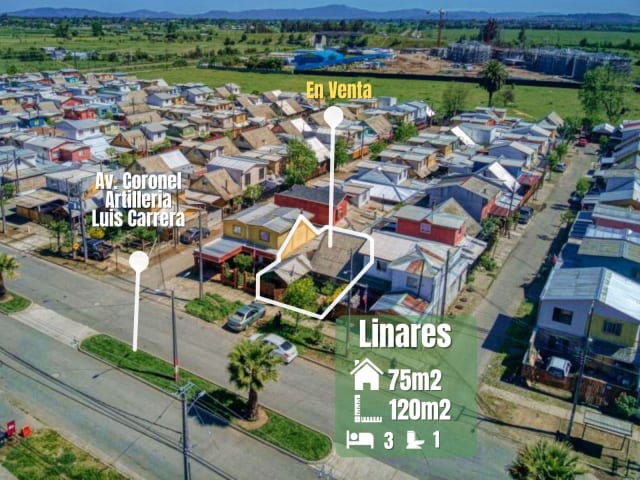 Casa con jardin en venta en Linares, 3 dormitorios, 75 m² — vista principal