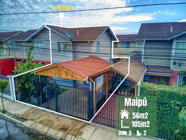 Casa con quincho en venta en Maipú, 3 dormitorios, 56 m² — vista principal