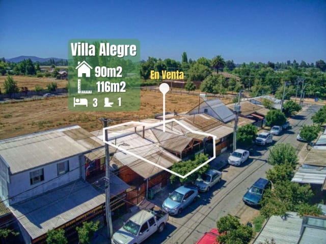 Casa con quincho en venta en Villa Alegre, 3 dormitorios, 90 m² — vista principal