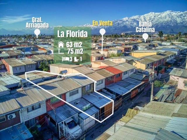 Casa con terraza en venta en La Florida, 3 dormitorios, 75 m² — vista principal