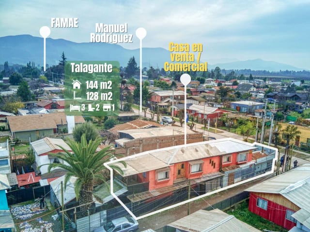 Casa con terraza en venta en Talagante, 3 dormitorios, 144 m² — vista principal