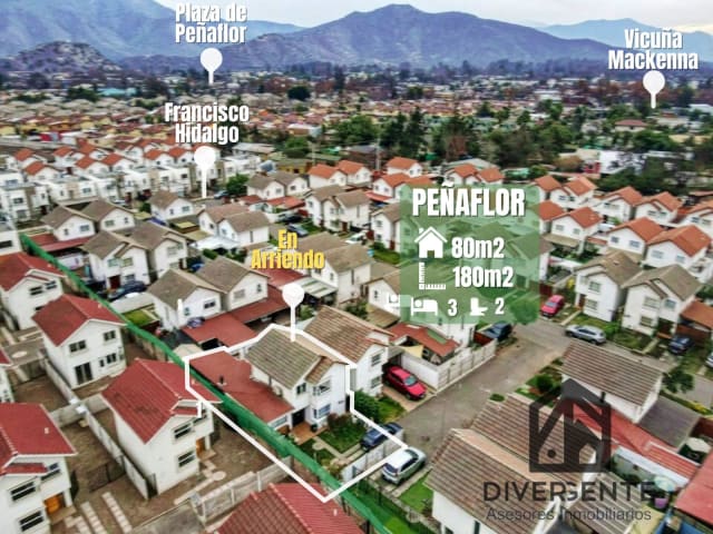 Casa en arriendo en Peñaflor - Impecable, 2 dormitorios, 80 m² — vista principal