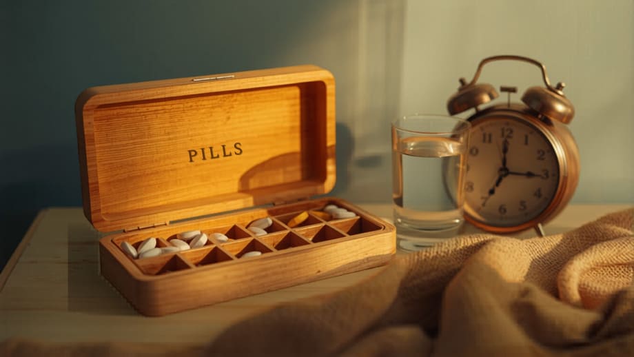 remedios al día en la tercera edad — un sistema simple de pastillero, agua y horario