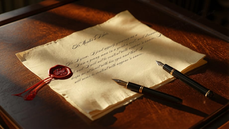 Escritura formal con sello de lacre y cordón sobre atril de notaría