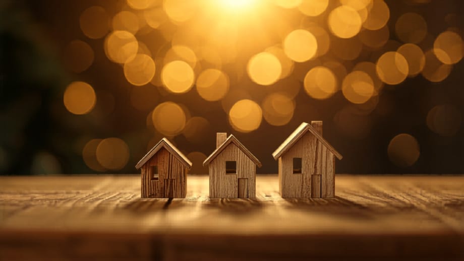 ¿Tu casa vale tres veces el avalúo fiscal?: tres casas de distinto tamaño en fila