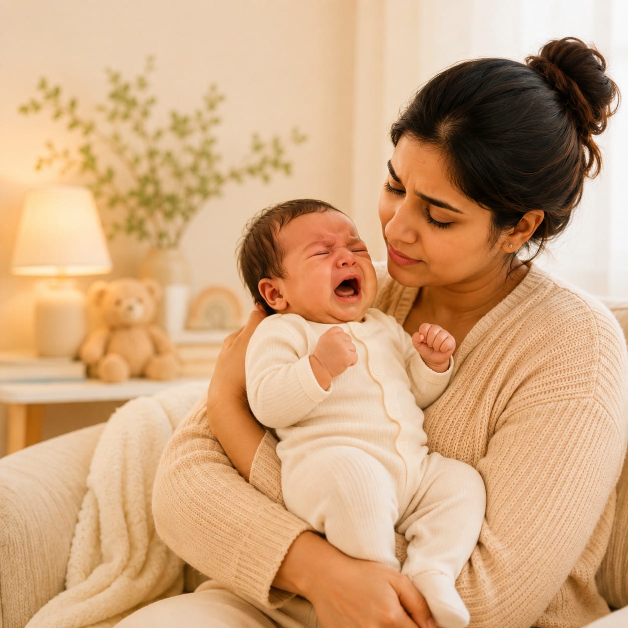 A sleeping newborn baby