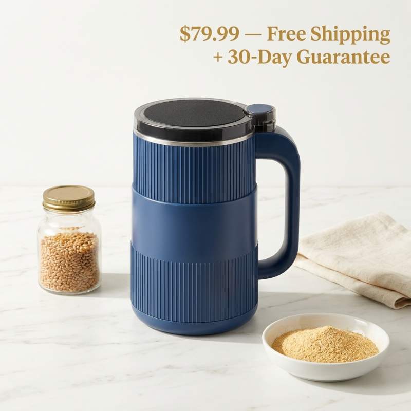 Grainbloom — countertop electric grain mill with stainless steel grinding chamber