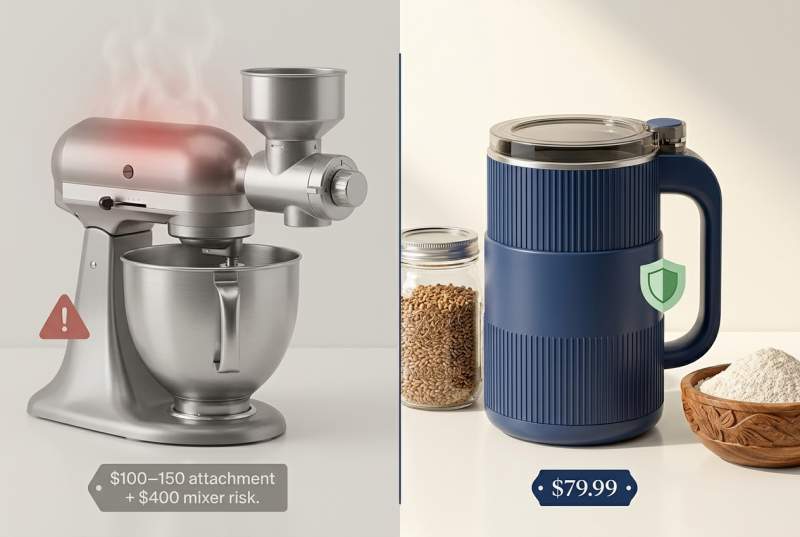 Your KitchenAid Was Not Built for This. The FreshGrain Mill Was.