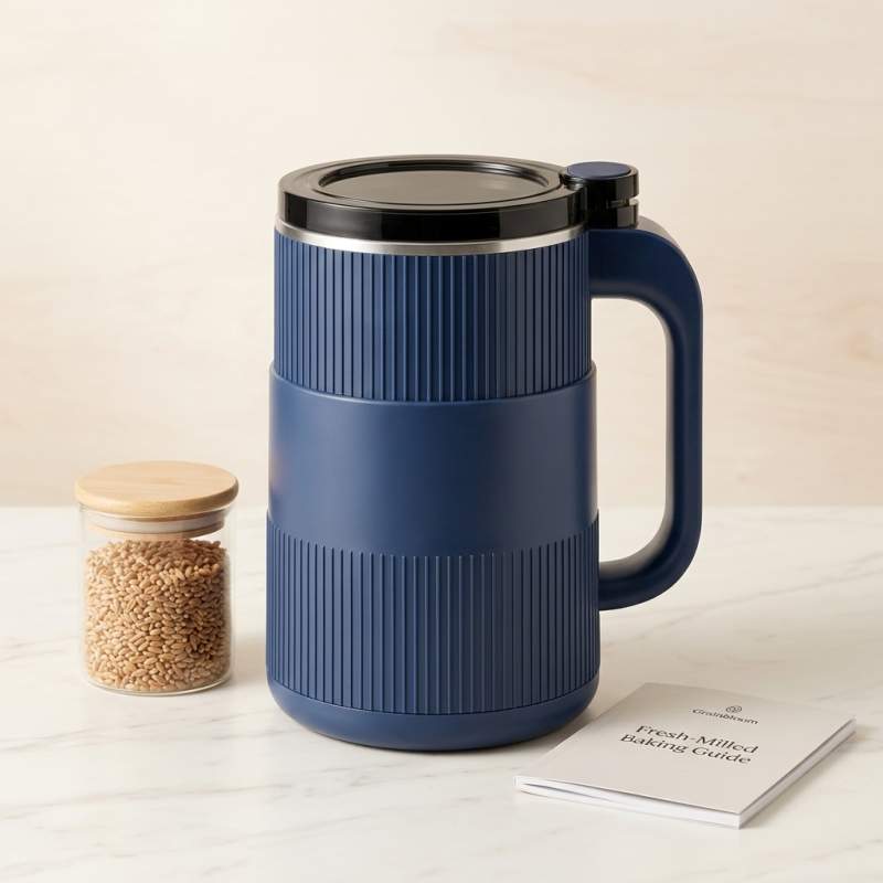 Grainbloom countertop electric grain mill product photo on white background
