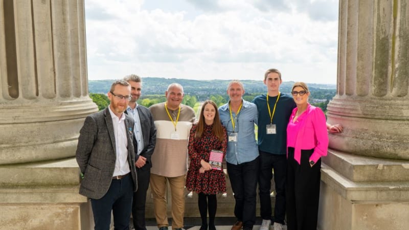 20 May 2025: Members of the Health Committee on the first floor balcony of Parliament Buildings with representatives of Eimear's Wish.