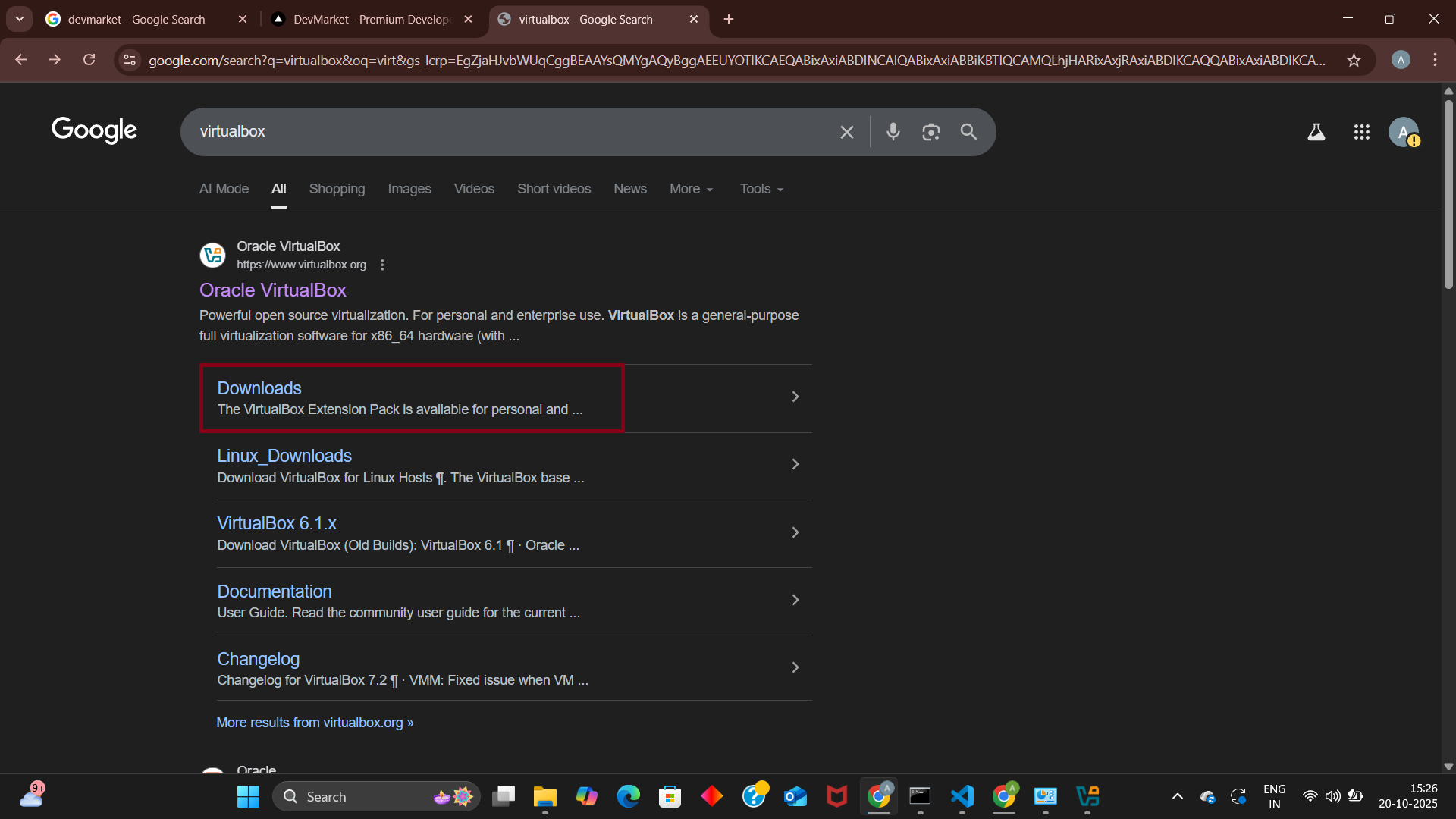 VirtualBox screenshot 1