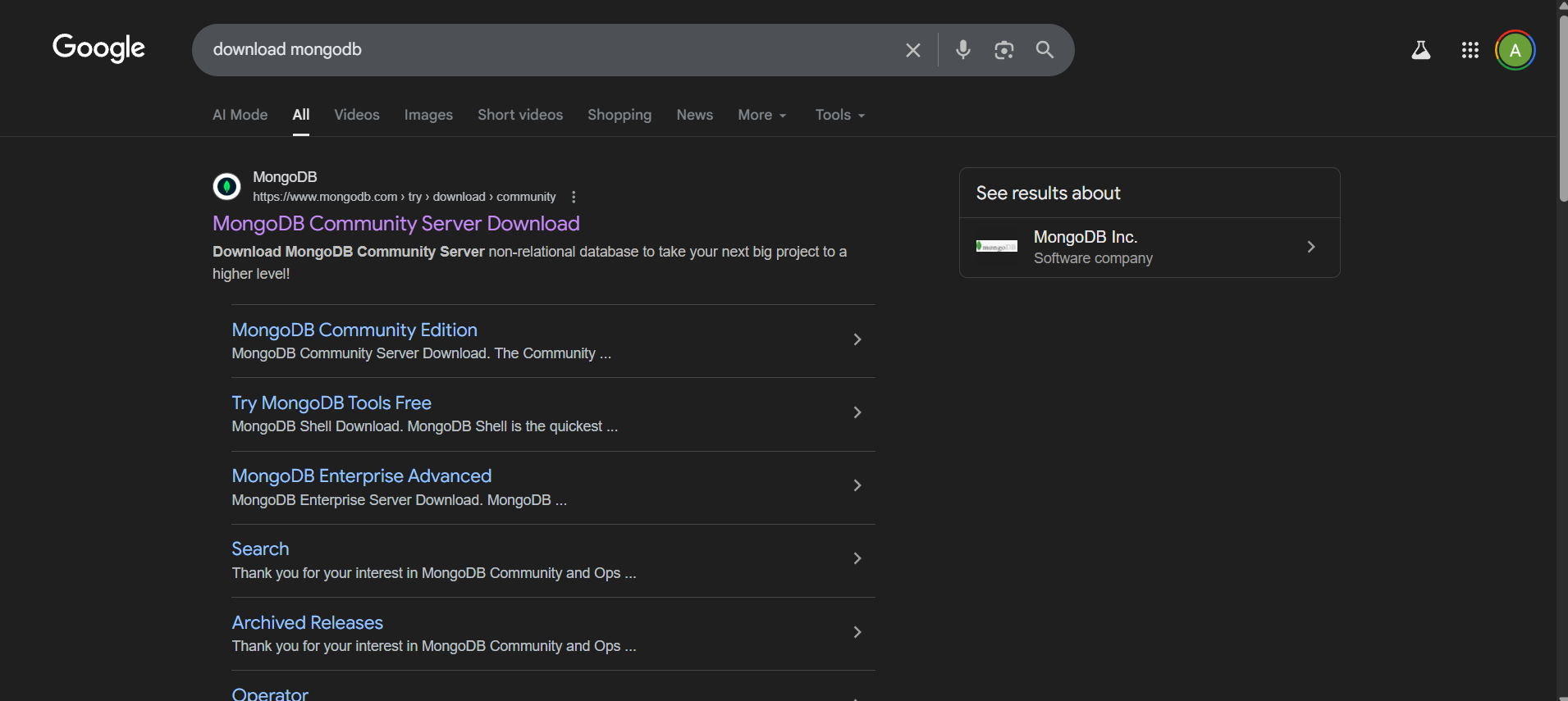 Installation screenshot 1