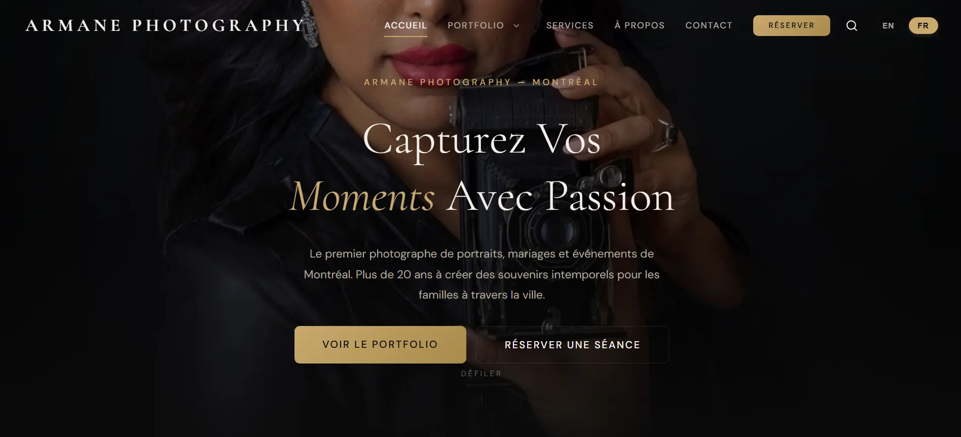 Création de site web sur mesure et optimisation SEO pour photographe professionnel à Montréal - Armane Photography
