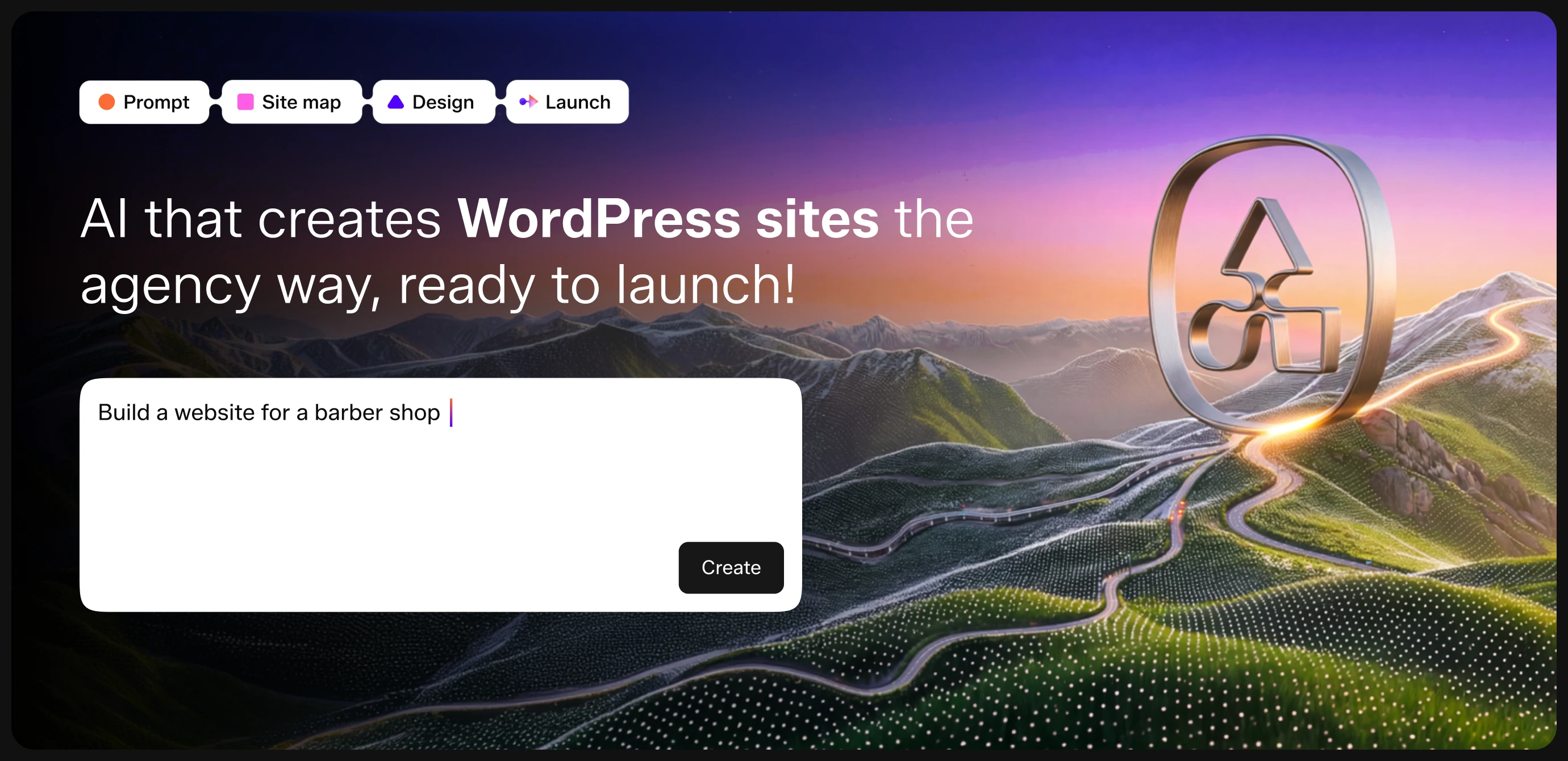 SproutOS Create Mode overview showing the prompt, sitemap, design, and export flow