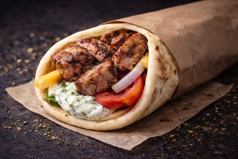 Pork skewer wrap