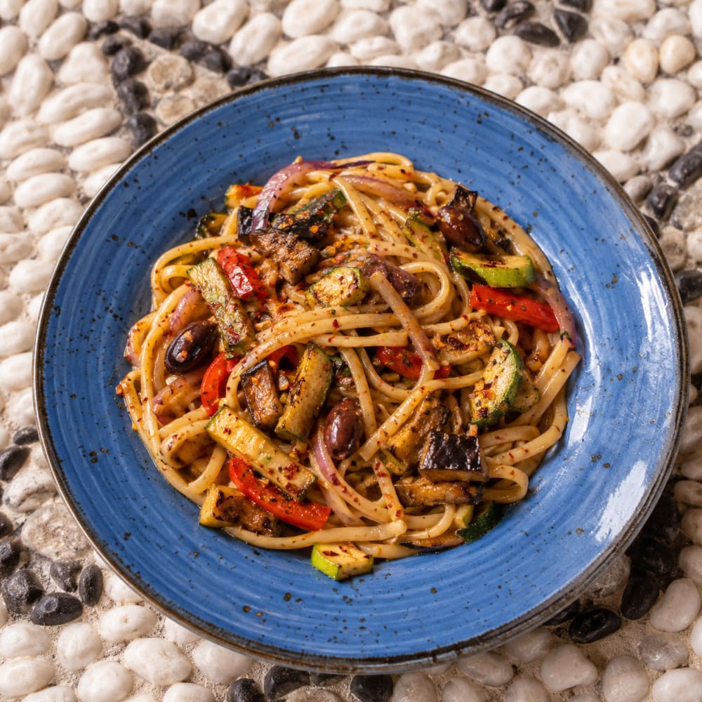 Spicy vegetable linguine