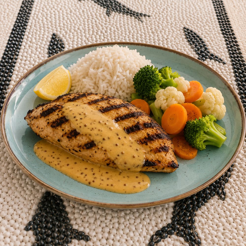 Chicken fillet with mustard sauce